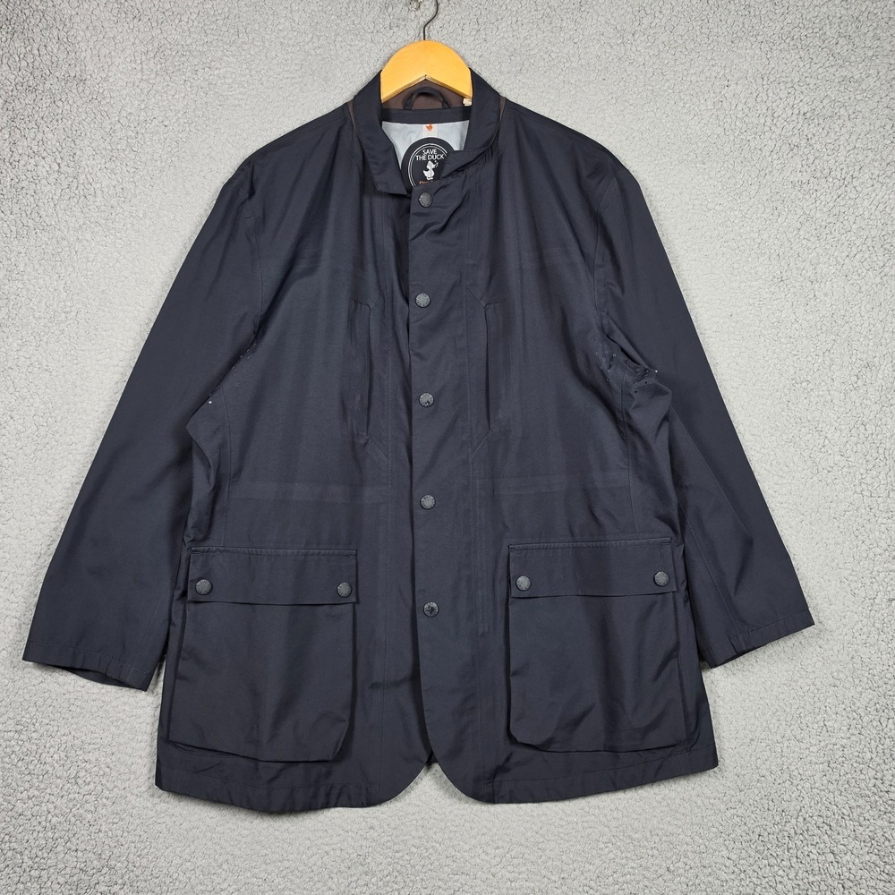Save The Duck Rain Jacket Womens XL Midnight Full Zip Pro Tech Lightweight WR
